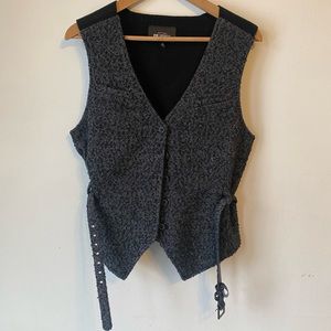 Karl Lagerfeld at Macy’s charcoal black belted vest
